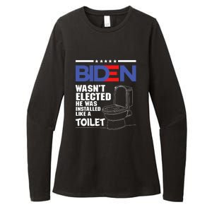 Joe Biden Wasn’t Elected He Was Installed Like A Toilet Womens CVC Long Sleeve Shirt