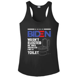 Joe Biden Wasn’t Elected He Was Installed Like A Toilet Ladies PosiCharge Competitor Racerback Tank