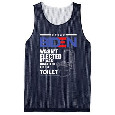 Joe Biden Wasn’t Elected He Was Installed Like A Toilet Mesh Reversible Basketball Jersey Tank