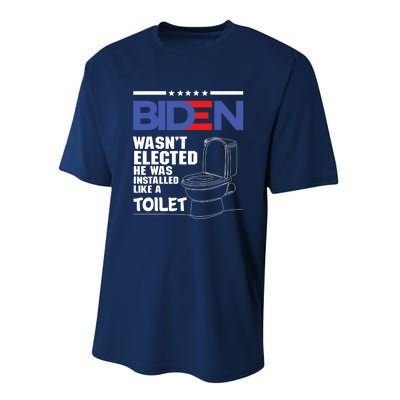 Joe Biden Wasn’t Elected He Was Installed Like A Toilet Performance Sprint T-Shirt