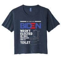 Joe Biden Wasn’t Elected He Was Installed Like A Toilet Women's Crop Top Tee