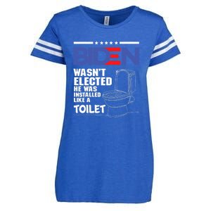 Joe Biden Wasn’t Elected He Was Installed Like A Toilet Enza Ladies Jersey Football T-Shirt