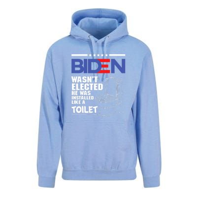 Joe Biden Wasn’t Elected He Was Installed Like A Toilet Unisex Surf Hoodie