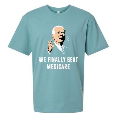 Joe Biden We Finally Beat Medicare Funny Anti Biden Sueded Cloud Jersey T-Shirt