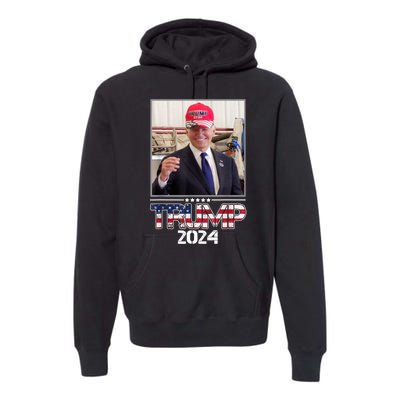 Joe Biden Wearing A Trump Hat Election 2024 Funny Premium Hoodie