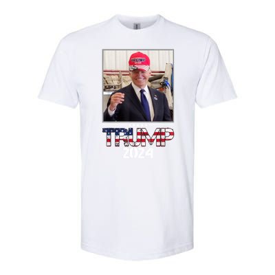 Joe Biden Wearing A Trump Hat Election 2024 Funny Softstyle® CVC T-Shirt