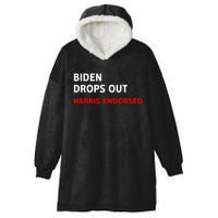 Joe Biden Withdraws Reelection Bid Endorses Kamala Harris For President Hooded Wearable Blanket