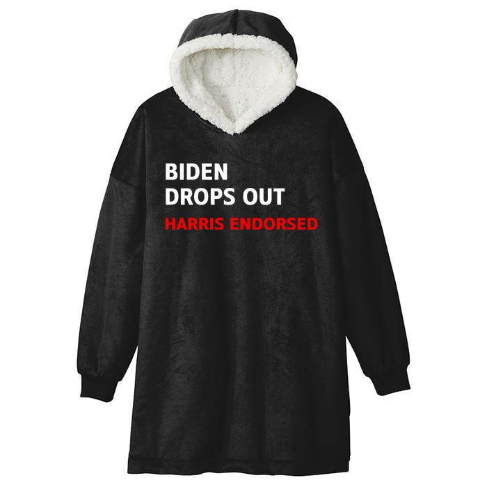 Joe Biden Withdraws Reelection Bid Endorses Kamala Harris For President Hooded Wearable Blanket