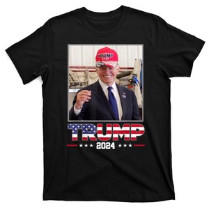 Joe Biden Wearing A Trump Hat Election 2024 Funny T-Shirt