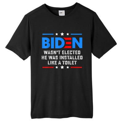 Joe Biden Wasn’t Elected He Was Installed Like A Toilet Tall Fusion ChromaSoft Performance T-Shirt