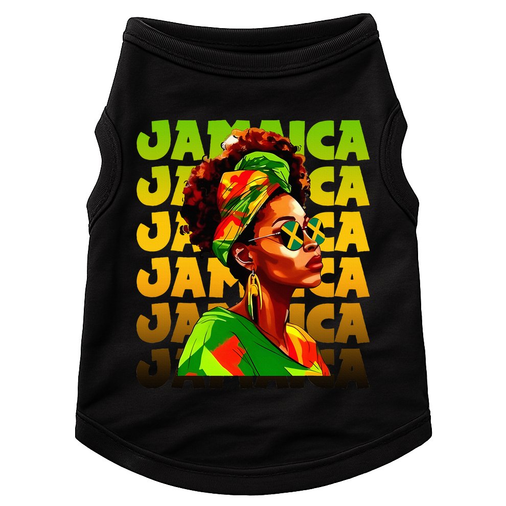 Jamaican Black Woman Melanin Jamaican Girl Afro Hair Pride Doggie Tank