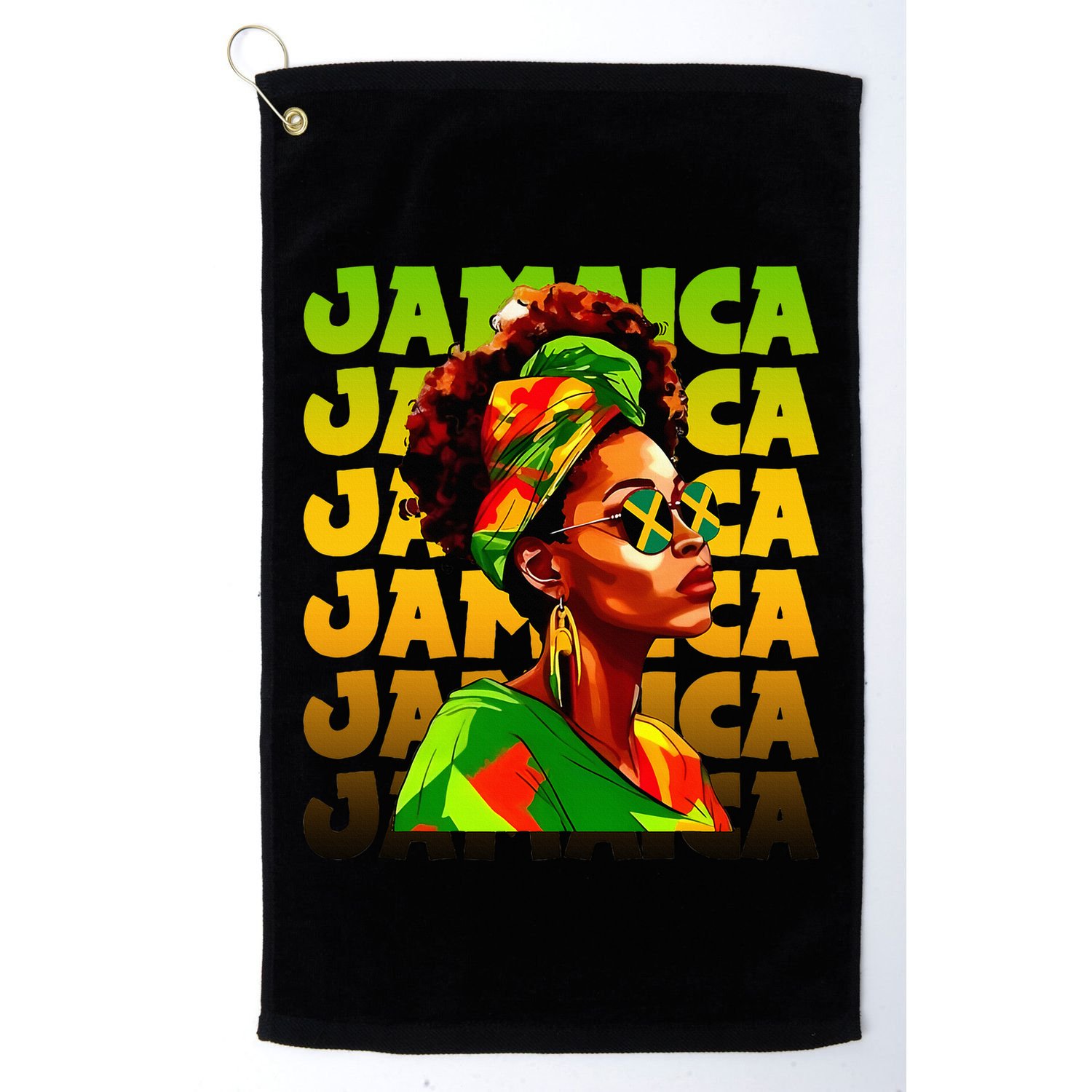 Jamaican Black Woman Melanin Jamaican Girl Afro Hair Pride Golf Towel