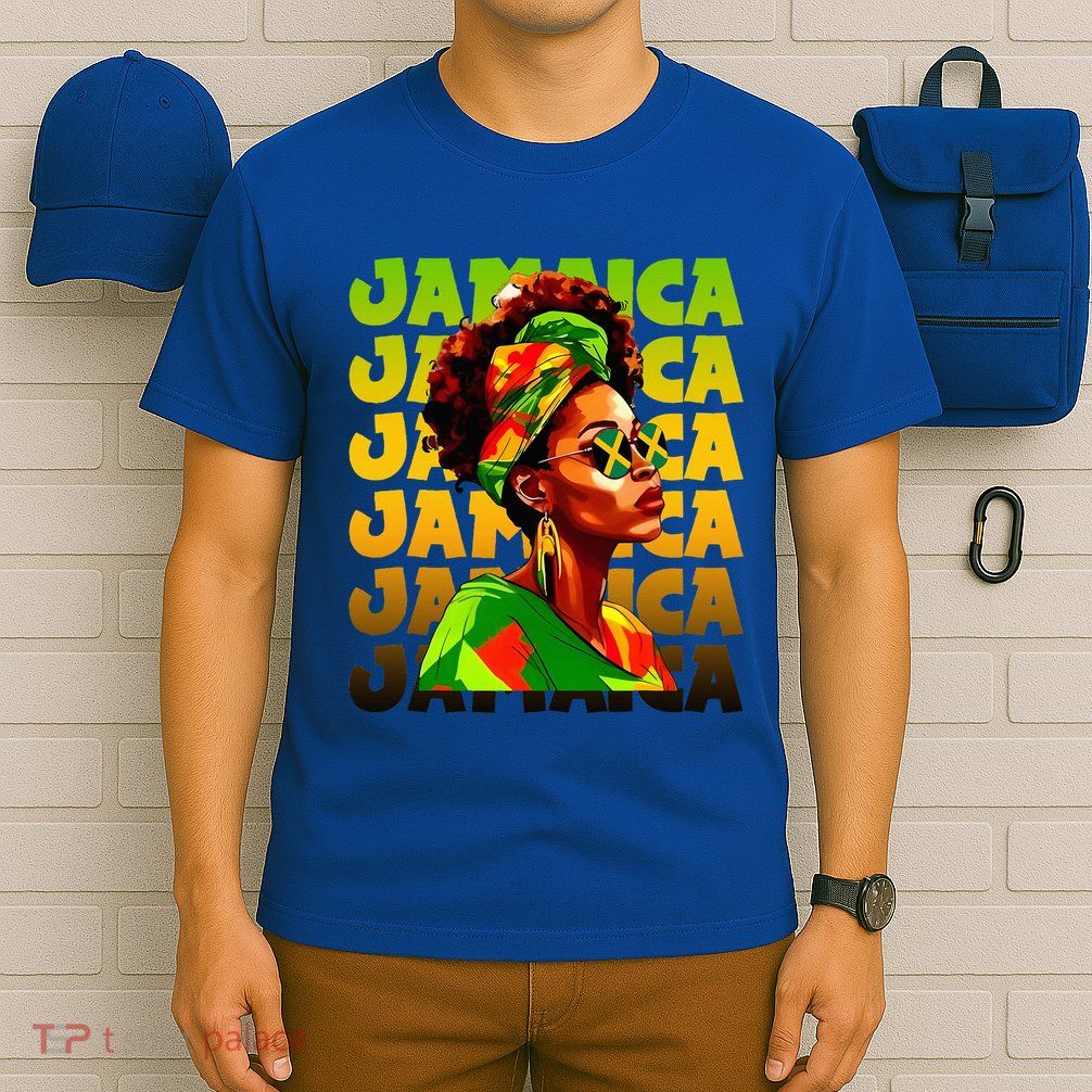 Jamaican Black Woman Melanin Jamaican Girl Afro Hair Pride T-Shirt