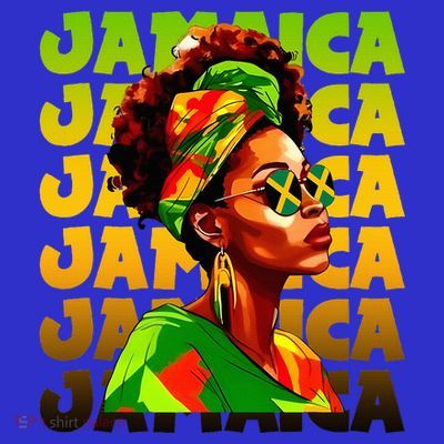 Jamaican Black Woman Melanin Jamaican Girl Afro Hair Pride T-Shirt