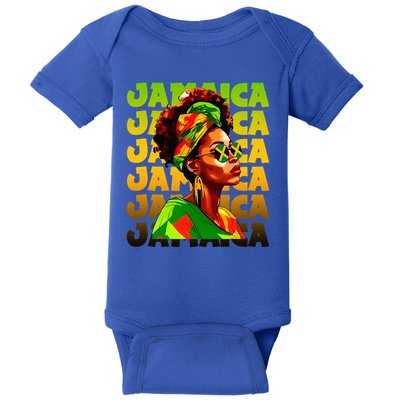 Jamaican Black Woman Melanin Jamaican Girl Afro Hair Pride Baby Bodysuit