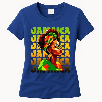 Jamaican Black Woman Melanin Jamaican Girl Afro Hair Pride Womens T-Shirt
