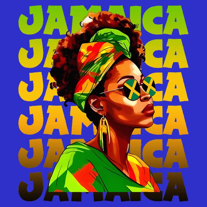 Jamaican Black Woman Melanin Jamaican Girl Afro Hair Pride Women's V-Neck T-Shirt