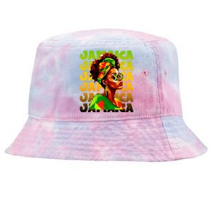 Jamaican Black Woman Melanin Jamaican Girl Afro Hair Pride Tie-Dyed Bucket Hat