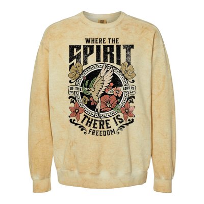 Jesus Bible Where The Spirit Of The Lord Is There Is Freedom Colorblast Crewneck Sweatshirt