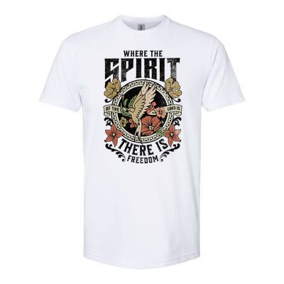 Jesus Bible Where The Spirit Of The Lord Is There Is Freedom Softstyle CVC T-Shirt