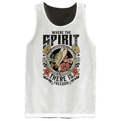 Jesus Bible Where The Spirit Of The Lord Is There Is Freedom Mesh Reversible Basketball Jersey Tank