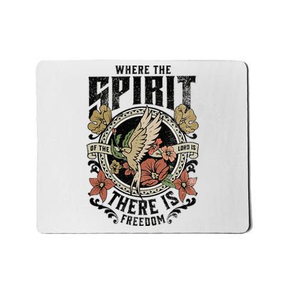 Jesus Bible Where The Spirit Of The Lord Is There Is Freedom Mousepad