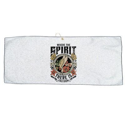 Jesus Bible Where The Spirit Of The Lord Is There Is Freedom Large Microfiber Waffle Golf Towel