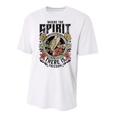 Jesus Bible Where The Spirit Of The Lord Is There Is Freedom Performance Sprint T-Shirt