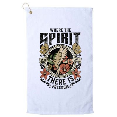 Jesus Bible Where The Spirit Of The Lord Is There Is Freedom Platinum Collection Golf Towel