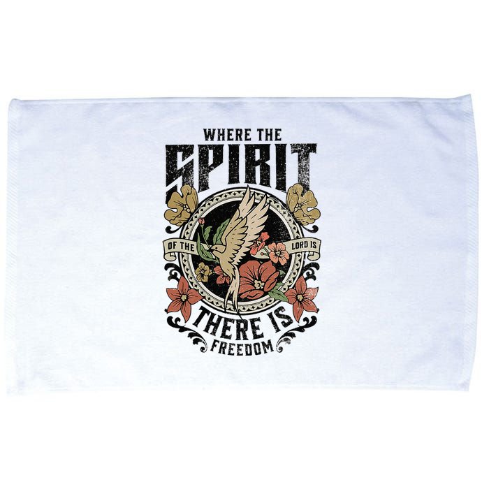 Jesus Bible Where The Spirit Of The Lord Is There Is Freedom Microfiber Hand Towel