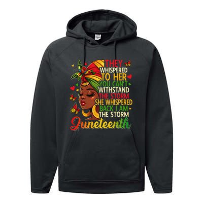 Juneteenth Black Women Girl Black Freedom 1865 History Month Performance Fleece Hoodie