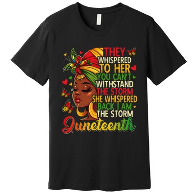 Juneteenth Black Women Girl Black Freedom 1865 History Month Premium T-Shirt