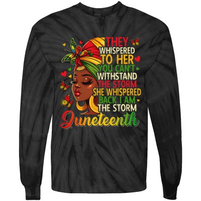 Juneteenth Black Women Girl Black Freedom 1865 History Month Tie-Dye Long Sleeve Shirt