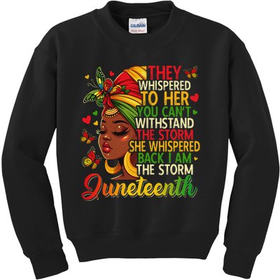 Juneteenth Black Women Girl Black Freedom 1865 History Month Kids Sweatshirt