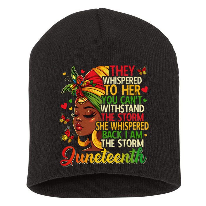 Juneteenth Black Women Girl Black Freedom 1865 History Month Short Acrylic Beanie