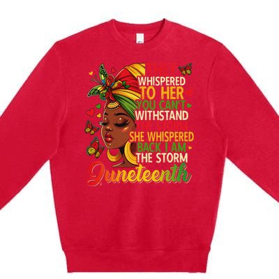 Juneteenth Black Women Girl Black Freedom 1865 History Month Premium Crewneck Sweatshirt