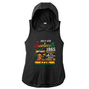 Juneteenth Black Women Because My Ancestor Werent Free 1776 Gift African Pride Ladies PosiCharge Tri-Blend Wicking Draft Hoodie Tank