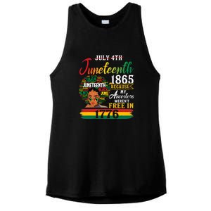 Juneteenth Black Women Because My Ancestor Werent Free 1776 Gift African Pride Ladies PosiCharge Tri-Blend Wicking Tank