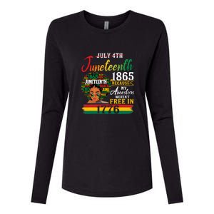 Juneteenth Black Women Because My Ancestor Werent Free 1776 Gift African Pride Womens Cotton Relaxed Long Sleeve T-Shirt