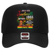 Juneteenth Black Women Because My Ancestor Werent Free 1776 Gift African Pride High Crown Mesh Back Trucker Hat