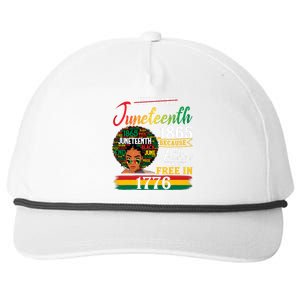 Juneteenth Black Women Because My Ancestor Werent Free 1776 Gift African Pride Snapback Five-Panel Rope Hat