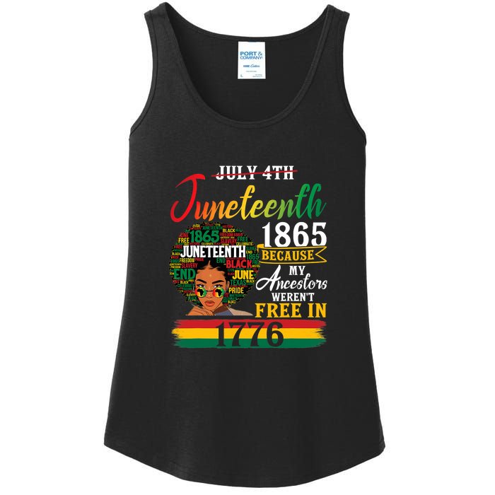 Juneteenth Black Women Because My Ancestor Werent Free 1776 Gift African Pride Ladies Essential Tank