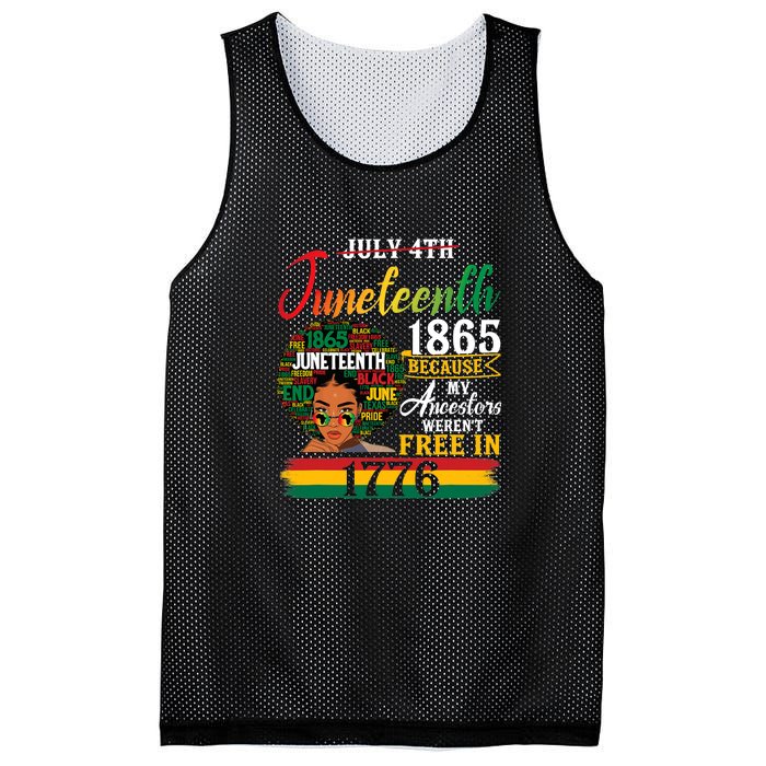 Juneteenth Black Women Because My Ancestor Werent Free 1776 Gift African Pride Mesh Reversible Basketball Jersey Tank