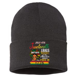 Juneteenth Black Women Because My Ancestor Werent Free 1776 Gift African Pride Sustainable Knit Beanie