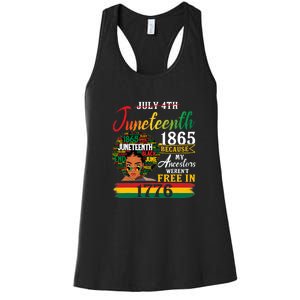 Juneteenth Black Women Because My Ancestor Werent Free 1776 Gift African Pride Women's Racerback Tank