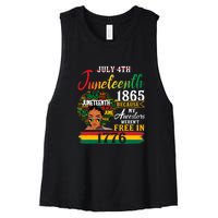 Juneteenth Black Women Because My Ancestor Werent Free 1776 Gift African Pride Women's Racerback Cropped Tank