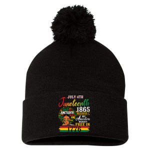 Juneteenth Black Women Because My Ancestor Werent Free 1776 Gift African Pride Pom Pom 12in Knit Beanie