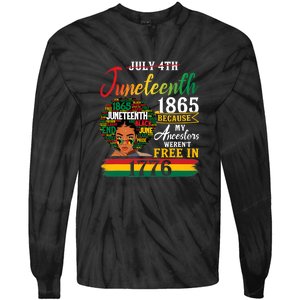 Juneteenth Black Women Because My Ancestor Werent Free 1776 Gift African Pride Tie-Dye Long Sleeve Shirt