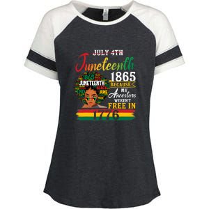 Juneteenth Black Women Because My Ancestor Werent Free 1776 Gift African Pride Enza Ladies Jersey Colorblock Tee