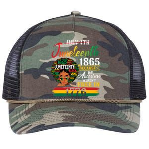 Juneteenth Black Women Because My Ancestor Werent Free 1776 Gift African Pride Retro Rope Trucker Hat Cap